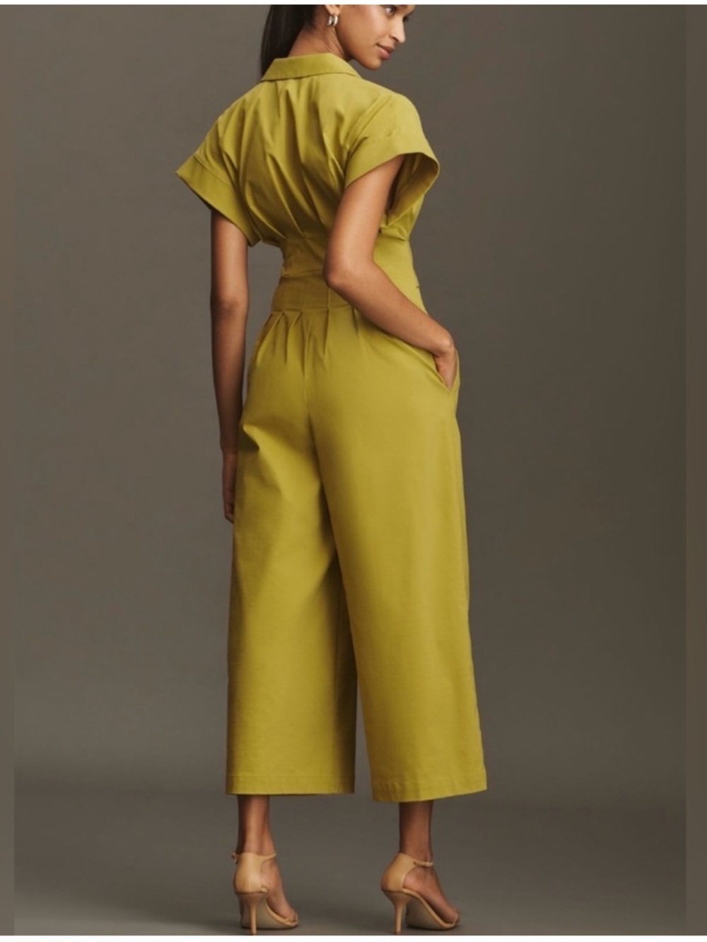 Anthropologie Exquise The Tobie Pleated Double-Buckle Jumpsuit Size M - Picture 2 of 9